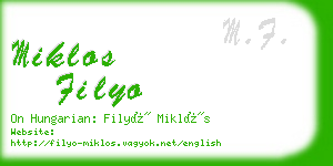 miklos filyo business card